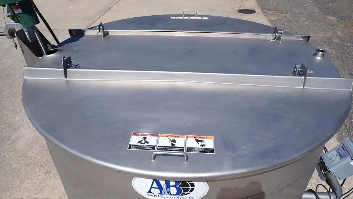 Used 500 Gallon A & B Process SS Dimple Jacketed Mix Tank, 316L