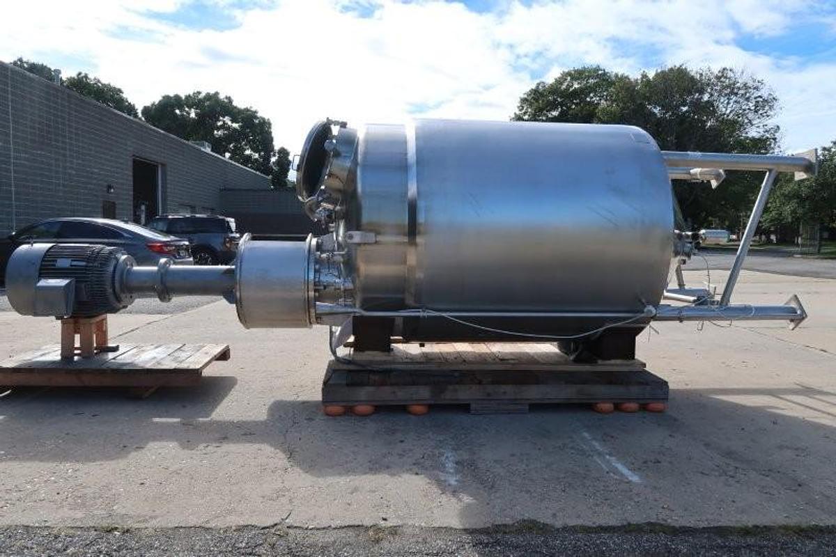 Used A & B Process Systems Approx. 1,000 Gallon SS Mixing Tank, High Shear