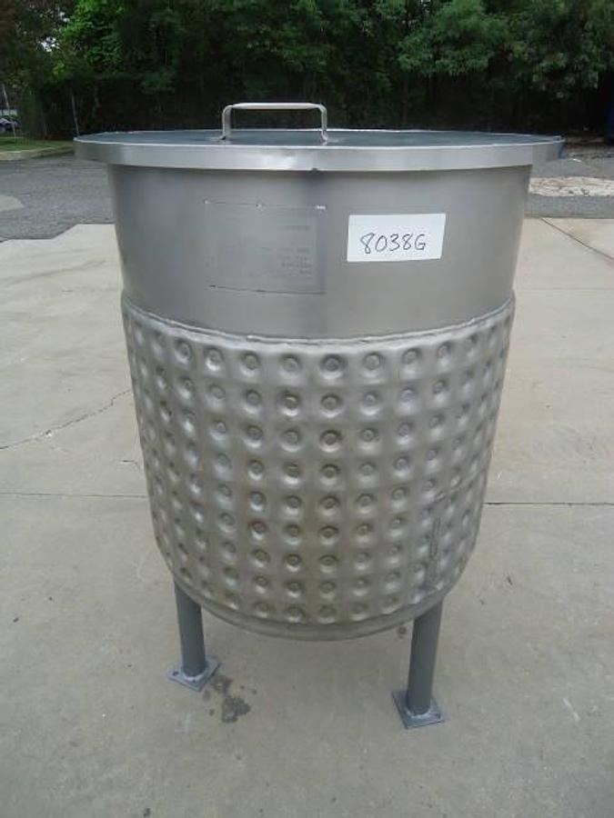 Used 100 Gallon Willflow Stainless Steel Dimple Jacketed Tank, 85 PSI