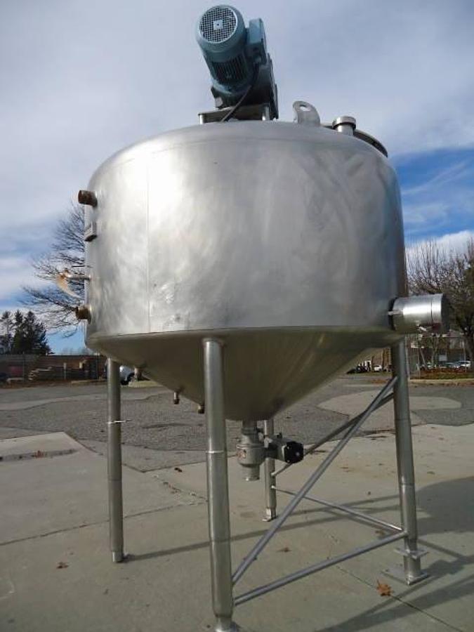 Used 400 Gallon Industries Dacier Scraper Agitated Cone Jacketed Vessel