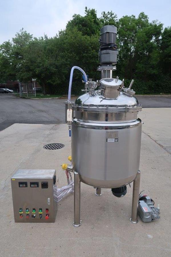 Used 80 Gallon SS Electric Jacketed Emulsifying Vacuum Kettle/Reactor, Mfd. 2023