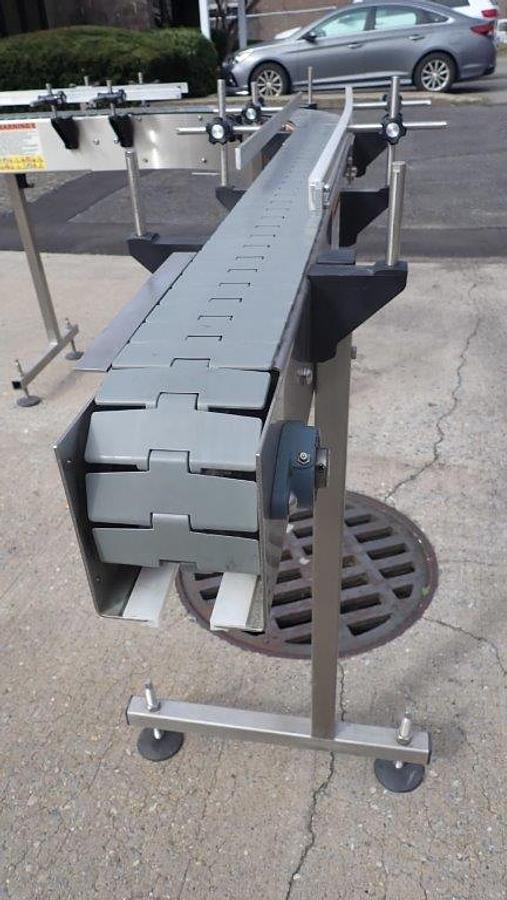 Used Kaps-All 90 Degree Stainless Steel Bottle Conveyor