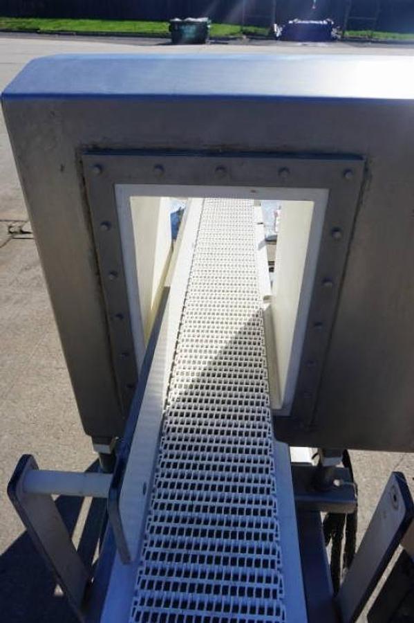 Used Safeline 8 In. Wide x 12 In. High SS Conveyorized Metal Detector