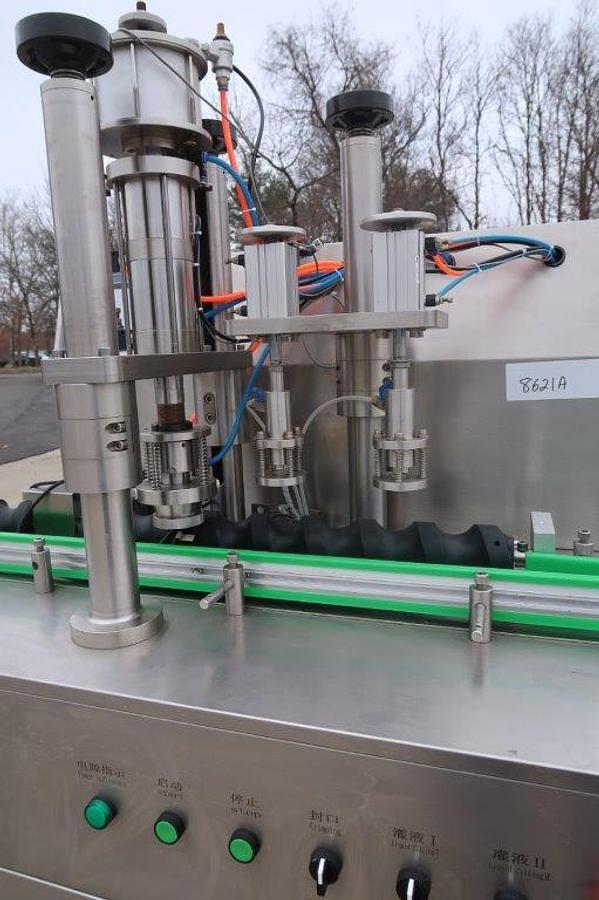 Used JRSEA Two Head Aerosol Filling Machine with Crimping Head