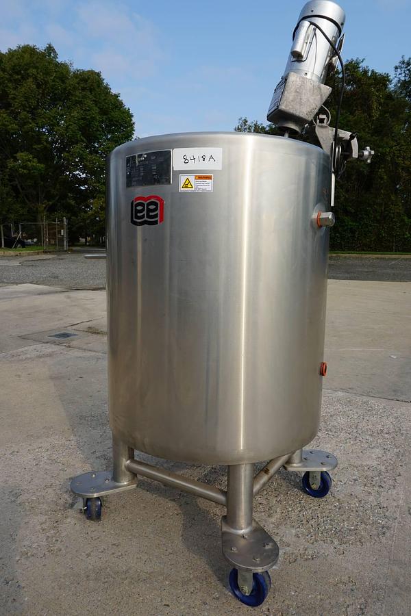 Used 100 Gallon Lee 316 SS Jacketed Mix Tank, 100 PSI