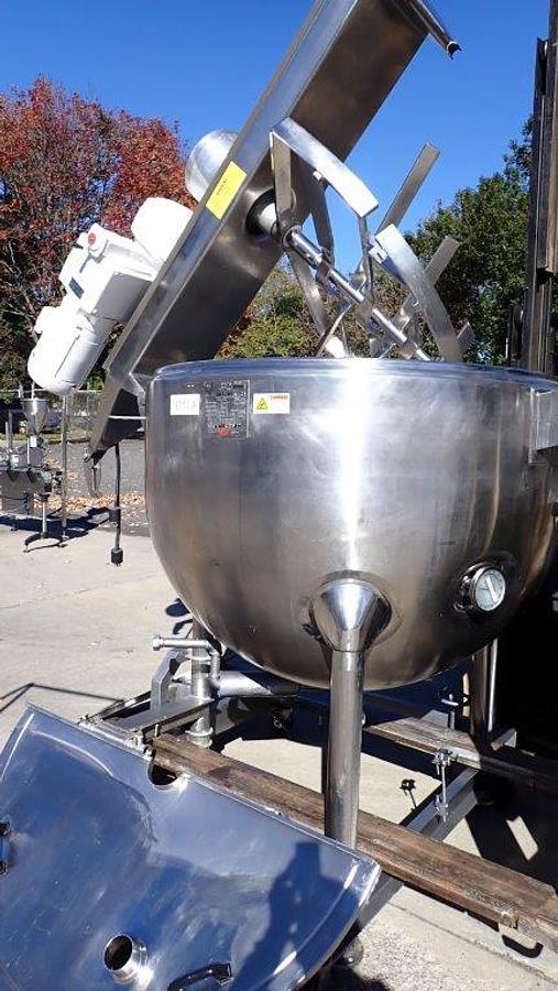 Used 250 Gallon Hamilton 316 SS Double Motion Kettle, Tilt-Out Agitation, XP