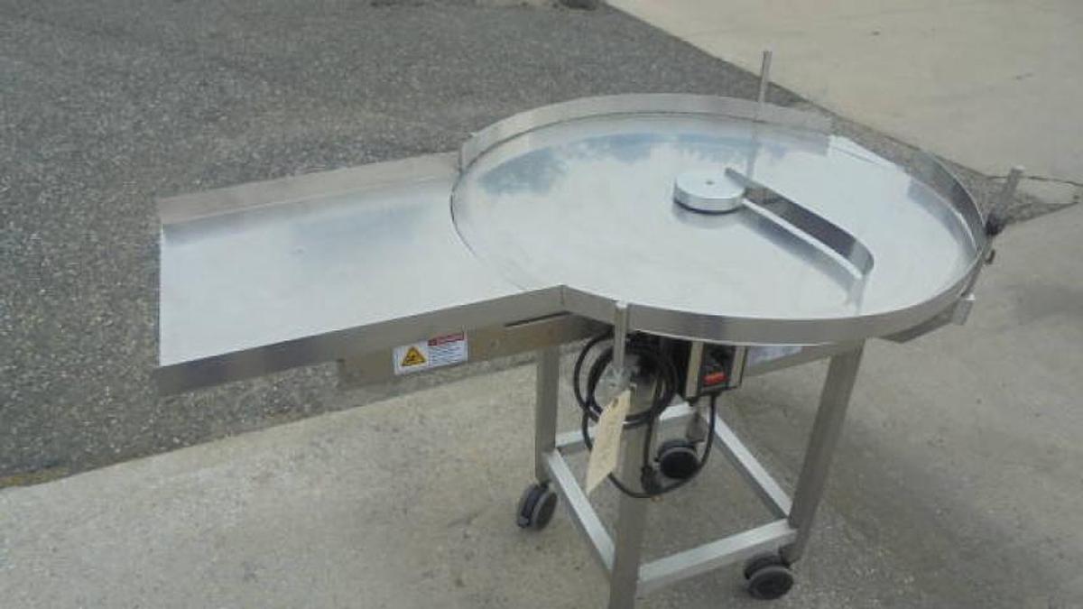 Used 36 In. Dia. Pharmafill Stainless Rotary Unscrambling/Accumulating Table, Vari Speed