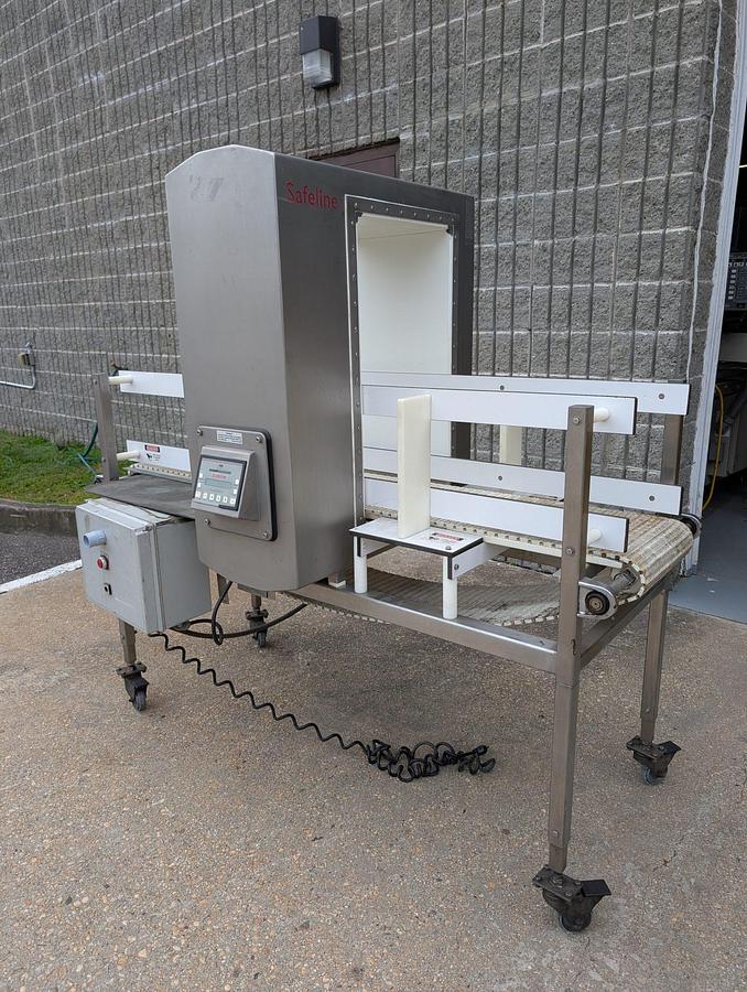Used Safeline 15 In. X 28 In. Conveyorized Metal Detector, Portable