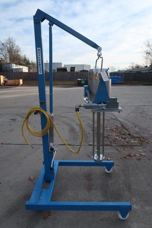 Used Silverson 7.5 HP High Shear Drop-In Mixer/Homogenizer, on Mobile Hydraulic Floor Stand