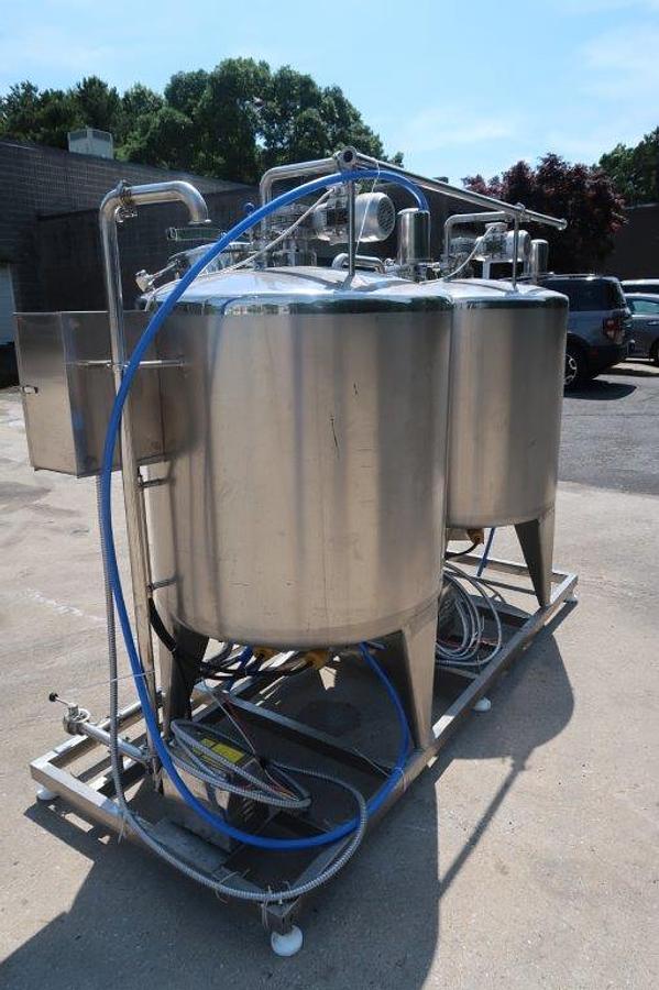 Used Unnico Dual Tank Electric Pasteurizing Mix Tanks, 150 Gallon Each