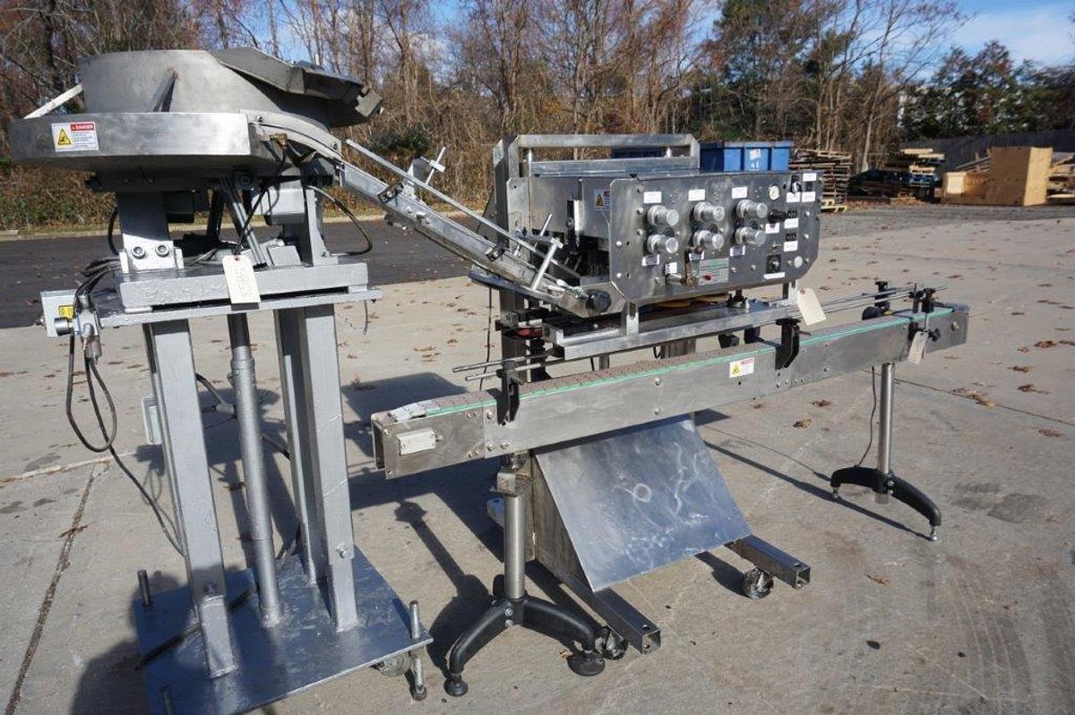 Used ELF CT600 Six Spindle Automatic Screw Capping Machine, Stainless Steel Frame