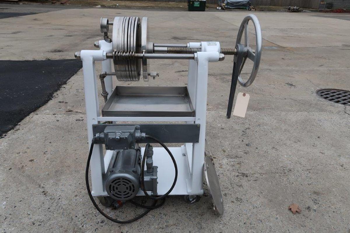 Used Ertel 2HS Twelve Inch Diameter Filter Press, with Pump, XP Motor
