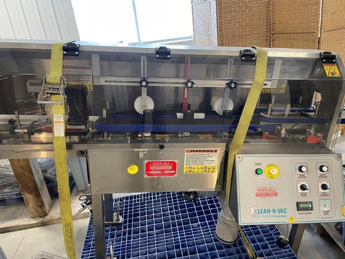 Used Kaps-All Automatic Liquid Filling Line with Capper, Cleaner, Rotary Tables