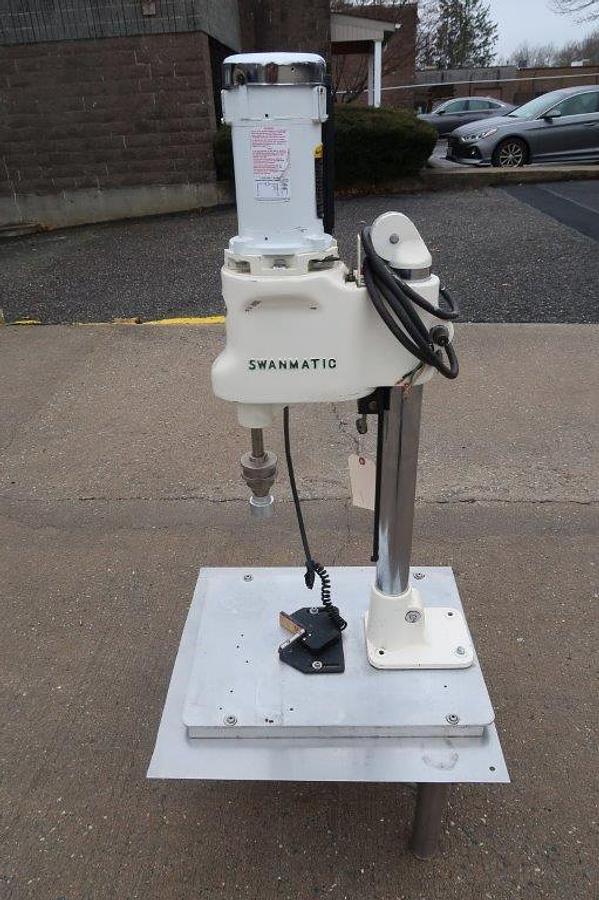 Used Swanmatic C300 Tabletop Semi-Automatic Capper, Single Phase Electric