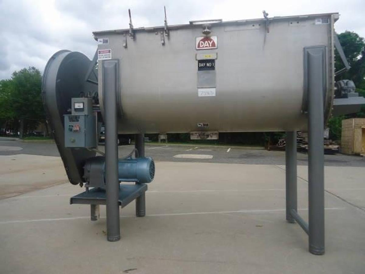 Used 36 Cu.ft. Day Stainless Steel Double Ribbon Blender, 10 Hp Motor