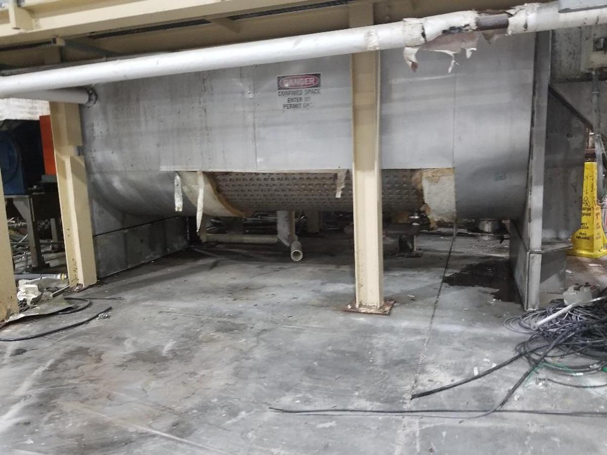 Used Young 200 Cu.Ft. Stainless Steel Jacketed Double Ribbon Blender, 60  HP