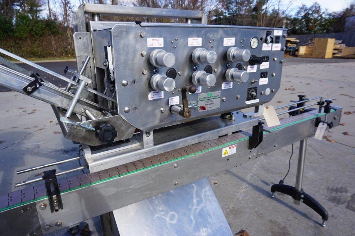 Used ELF CT600 Six Spindle Automatic Screw Capping Machine, Stainless Steel Frame
