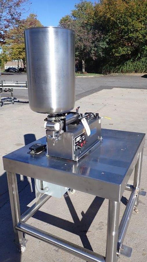 Used REB Tabletop Single Piston Filler, Air Operated