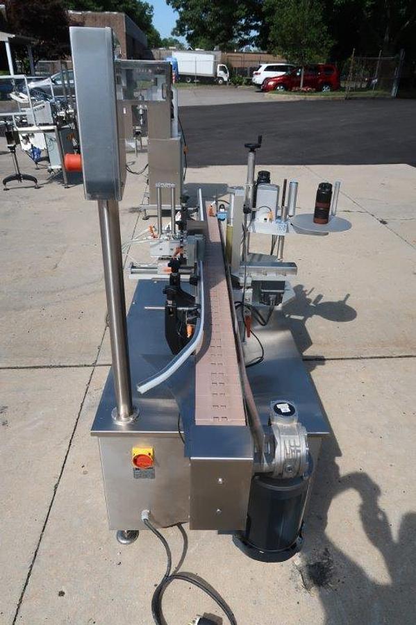 Used Aesus Eco Wrap Prism Automatic Inline Pressure Sensitive Labeler