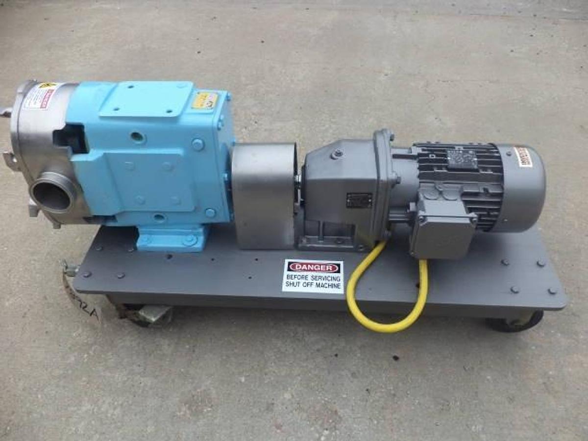 Used Waukesha Size 130 Stainless Steel Positive Displacement Pump, 5 HP