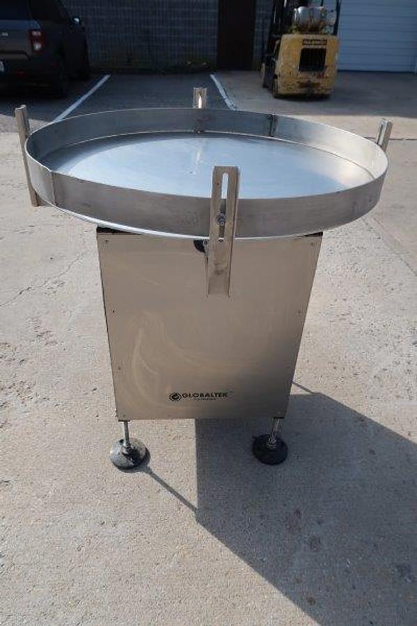 Used 36 In. Diameter Globaltek Rotary Unscrambling/Accumulating Table
