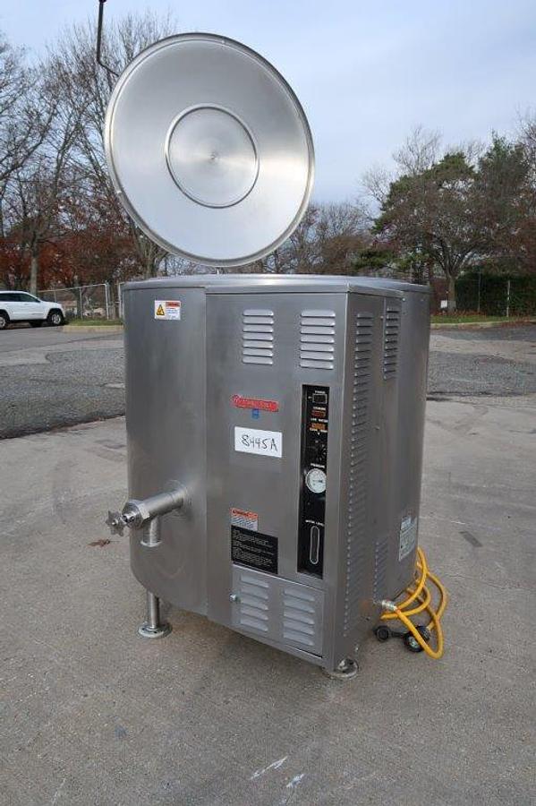 Used 80 Gallon Market Forge Stainless Self-Contained Jacketed Gas Fired Kettle