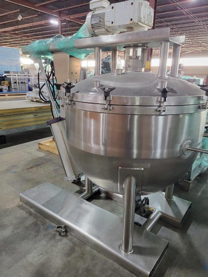 Used 200 Gallon Lee Stainless Scraper Agitated Pressure Tank, Tilt Out Agitation