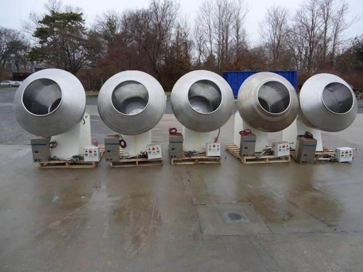 Used 48 In. Diameter Vector Stainless Steel Coating Pans With Variable Frequency Drive (5)