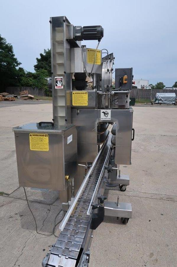 Used Kaps-All A6 Automatic Stainless Screw Capping Machine, 200 per minute