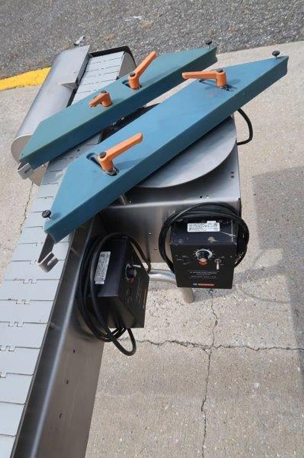 Used 9-1/2 Ft. Long Stainless Steel Motorized Bottle Conveyor