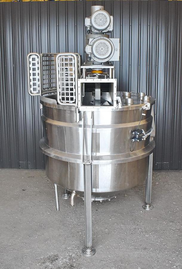Used 750 Gallon A & B Process Stainless Double Motion Mix Kettle, 150 PSI Jacket