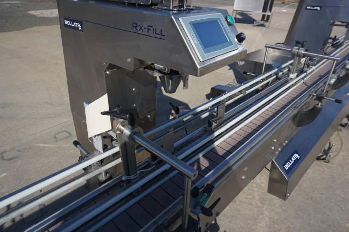 Used Bellat RX “Rx-Fill” Dual Head Tablet/Capsule Counter, 21 Ft. Long Conveyor