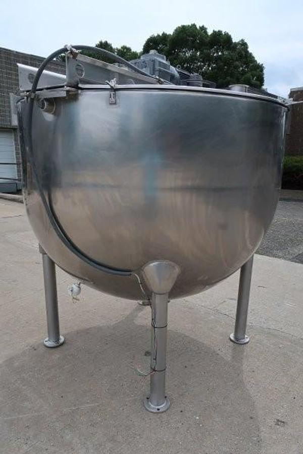 Used 500 Gallon Hamilton SS Jacketed Kettle, Full Sweep