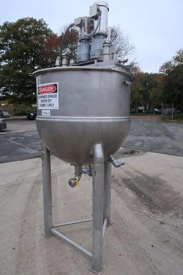 Used Groen 200 Gallon Twin Action Kettle, Stainless Motors
