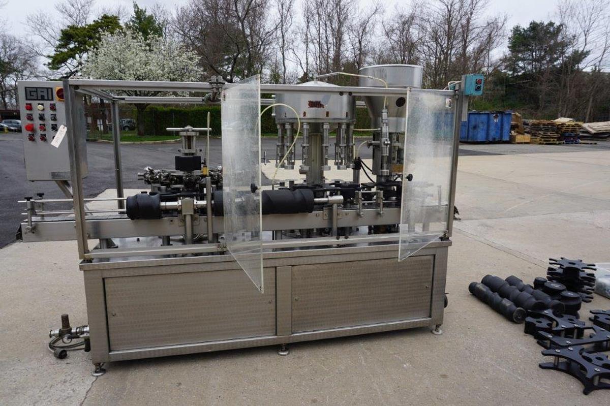Used GAI Wine Monoblock Rinsing, Filling and Corking Line