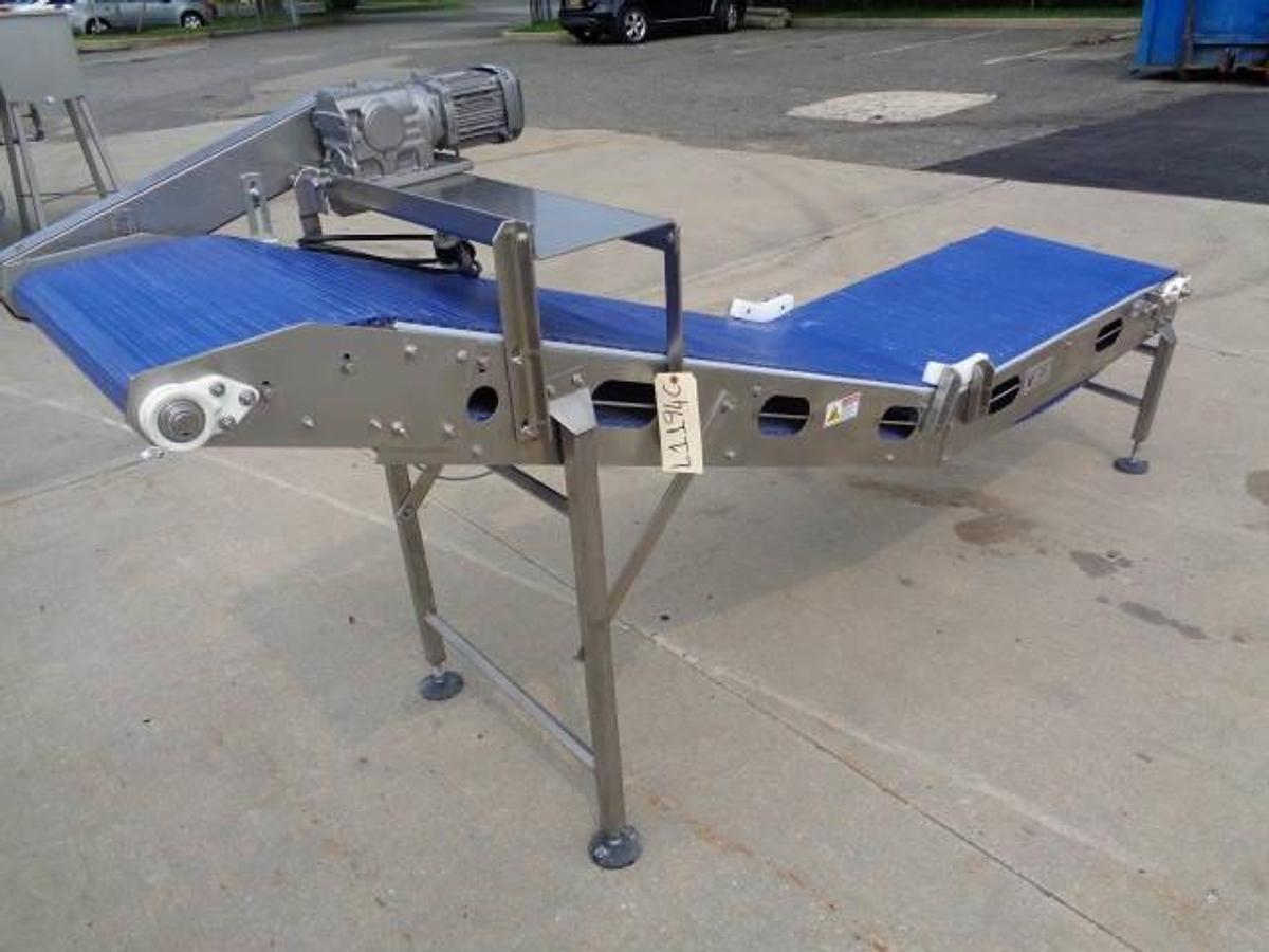 Used American Conveyor Systems Plastic Inclined Belt  Feed Conveyor