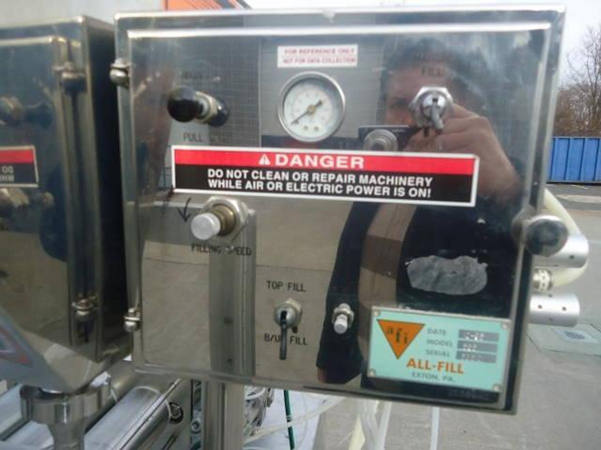 Used All-Fill Three Head Piston Filler, Air Operated
