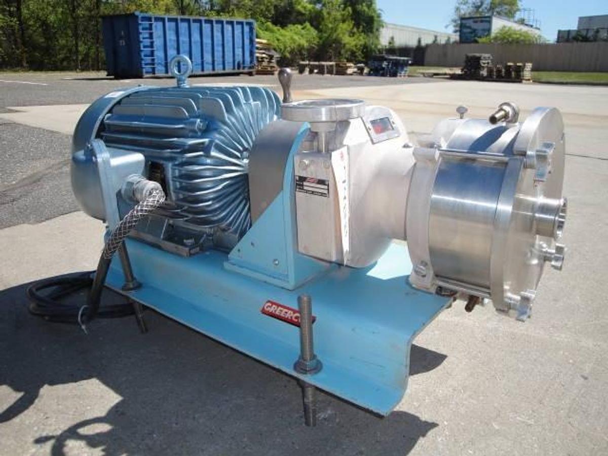 Used Greerco W750h Stainless Inline Colloid Mill, 20 Hp, Xp