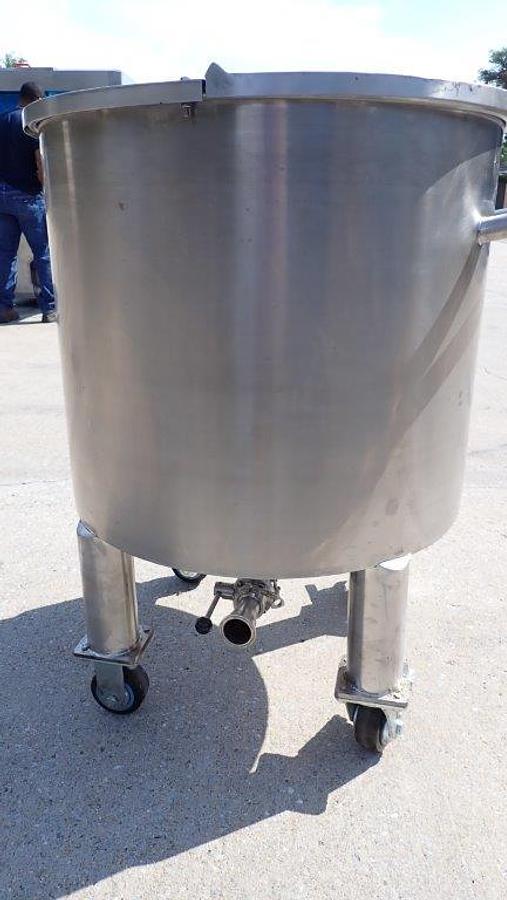 Used 200 Liter SS Vertical Tank, Cone Bottom