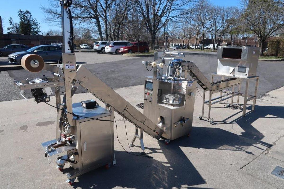 Used Tea Bagging System for Pyramid and Flat Tea Bags, 3,000 Bags/Hour