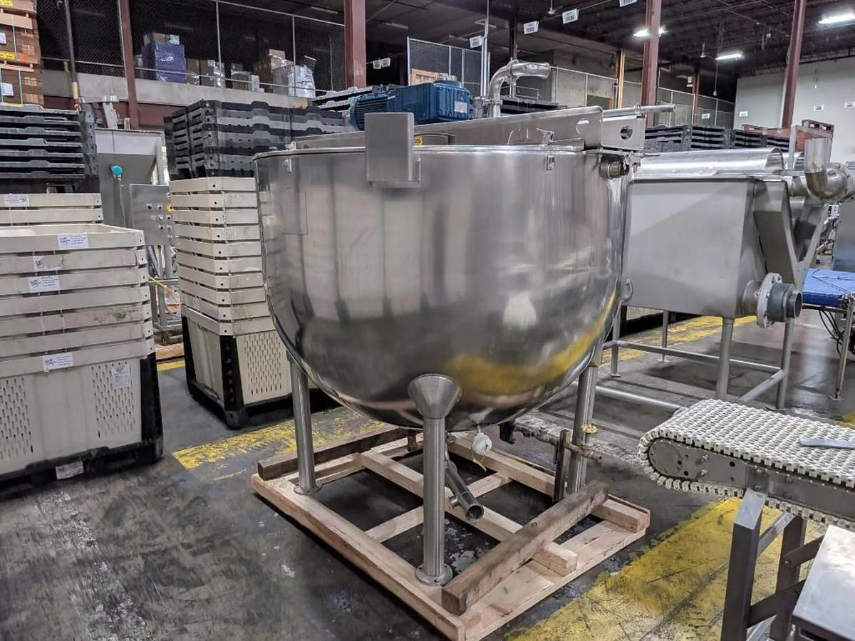 Used 500 Gallon Hamilton SS Jacketed Kettle, Full Sweep