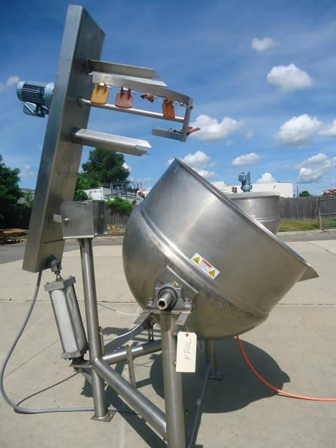 Used 150 Gallon 316 Stainless Steel Tilt Ketle With Scraper Agitation, 125psi Jacket