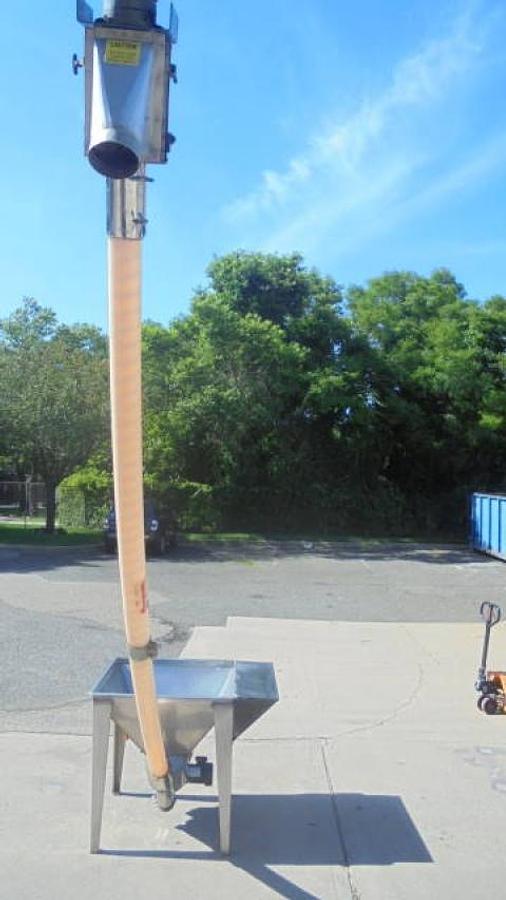 Used Flexicon 4 In. Diameter Flexible Screw Conveyor With Hopper Prebreaker