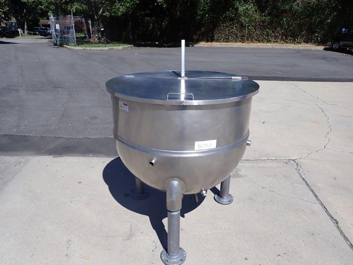 Used 150 Gallon Groen Stainless Steel Hemispherical Kettle, 45 PSI Jacket 42X34 In