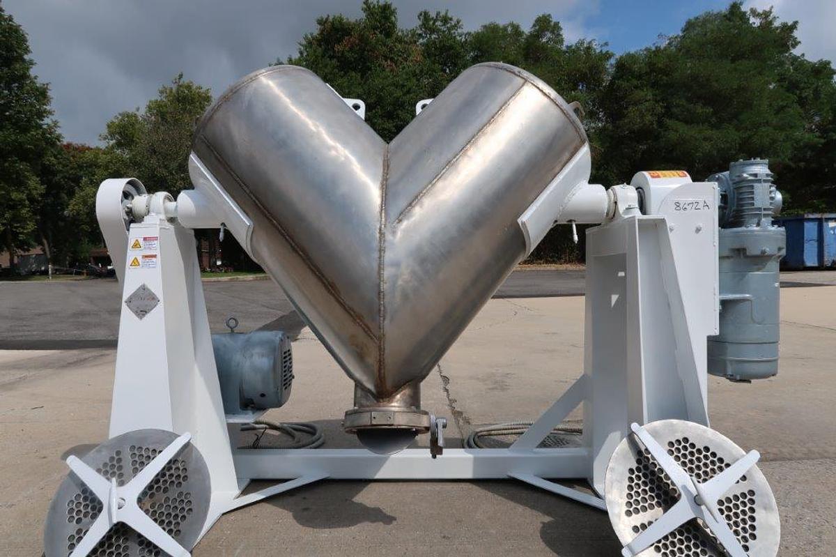 Used 10 Cu. Ft. Patterson Kelley Stainless Steel Twin Shell “V” Blender, with Intensifier Bar