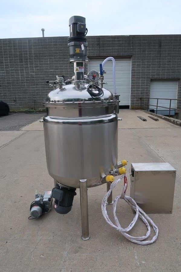Used 80 Gallon SS Electric Jacketed Emulsifying Vacuum Kettle/Reactor, Mfd. 2023