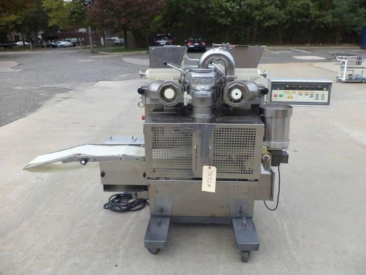 Used Rheon KN400 Cornucopia encrusting machine, 60 pieces per minute