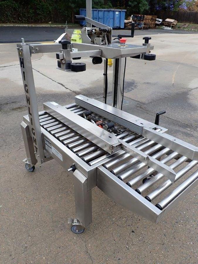 Used Highlight Industries “Magnum 2300-SDU” Stainless Steel Top and Bottom Case Taper