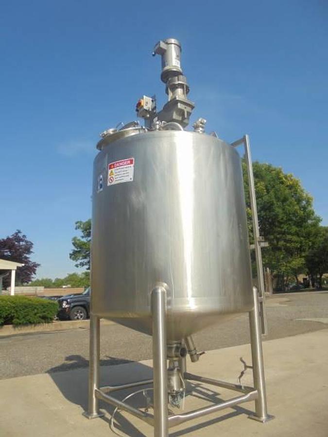 Used 500 Gallon Feldmeier Stainless Sanitary Mix Tanks, Full Sweep (2)
