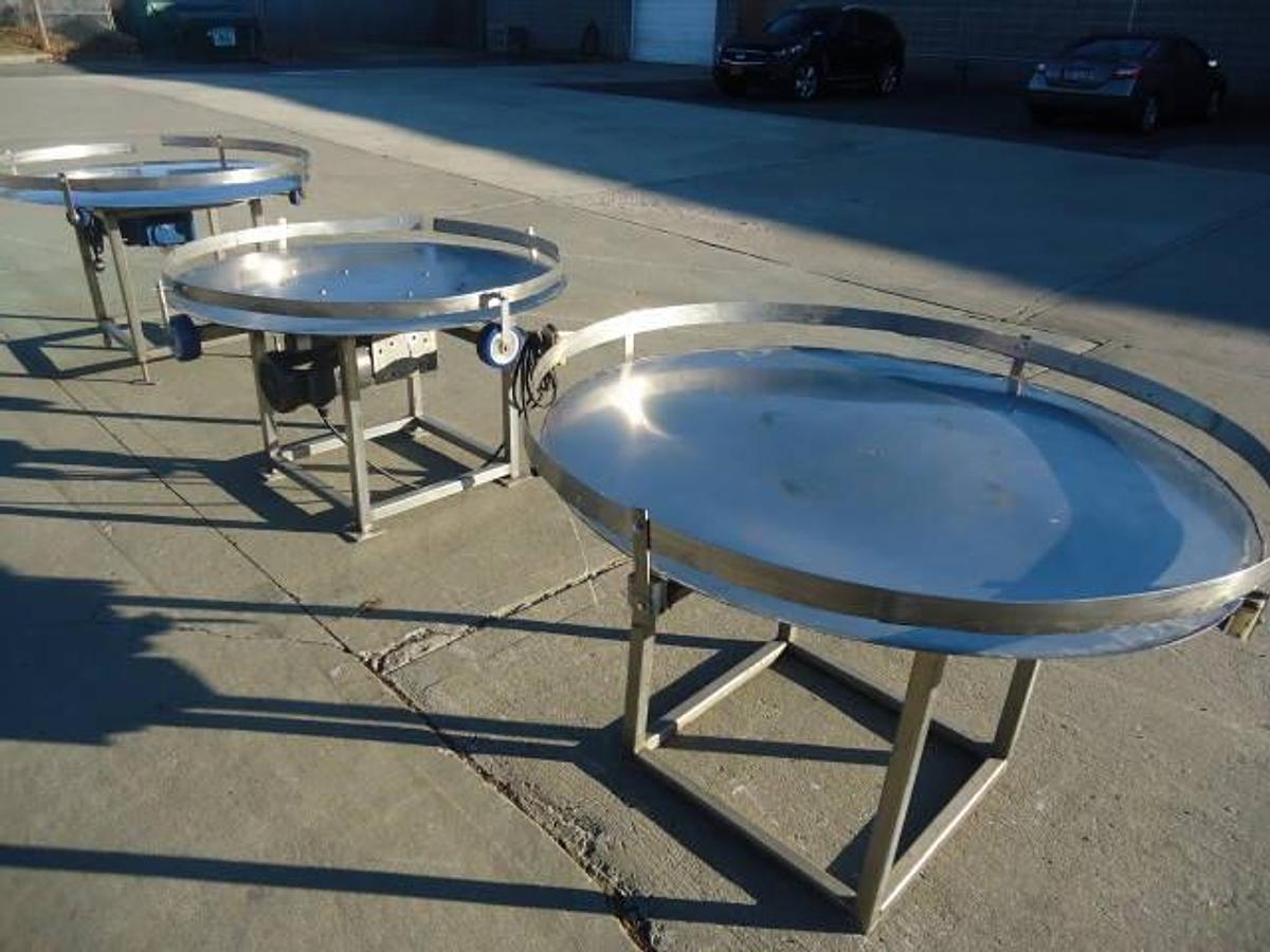 Used 48 In. Stainless Steel Rotary Unscrambling-Accumulating Tables, Ss Base (4)